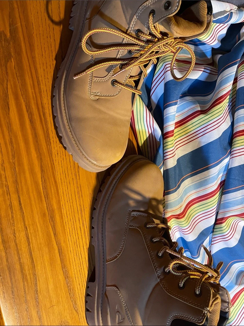 Kids Tan Lace-Up Outdoor Boots - Comfortable All-Weather Style